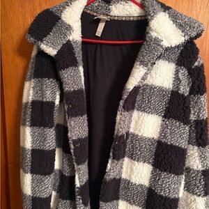 Cozy Black and White Checkered Jacket